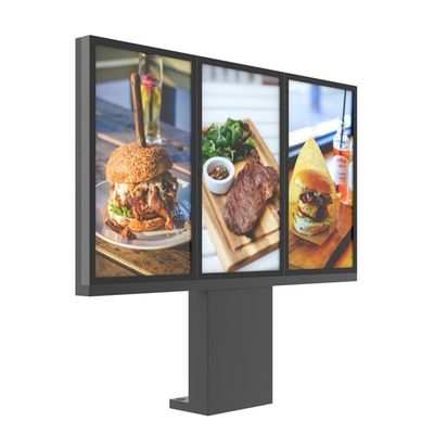 Antrieb 49inch Digital durch Menü-Bretter für Restaurants 3000nits verstärkte 3 Schirme im Freien