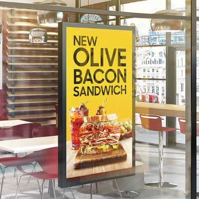 32 Zoll Lcd-Fenster-Anzeige, welche die Schnellrestaurants einseitig annonciert