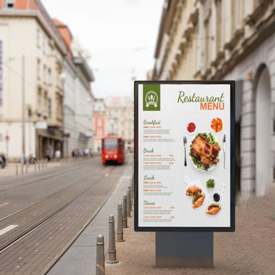 55 Zoll 3000 Nits Outdoor Digital Menü Boards Drive Thru für Restaurants Full HD Monitor IP65 Serie wartungsfrei