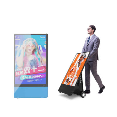Restaurant Outdoor LCD Digital Poster 1800cd/M2 Helligkeit Tragbare Batterie