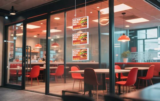 21.5 Zoll Einseitiges hängendes Fensterbildschirm 2000cd/M2 Helligkeit Full HD Digital Signage Lcd